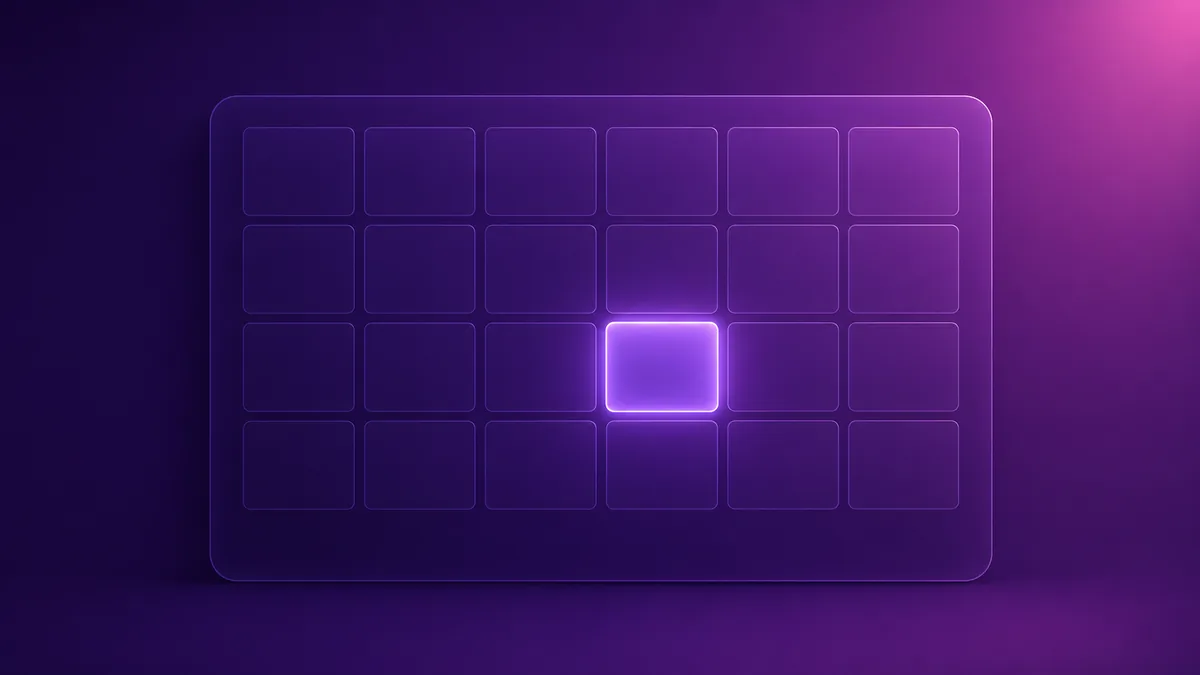 Calendar grid with one protected appointment slot highlighted