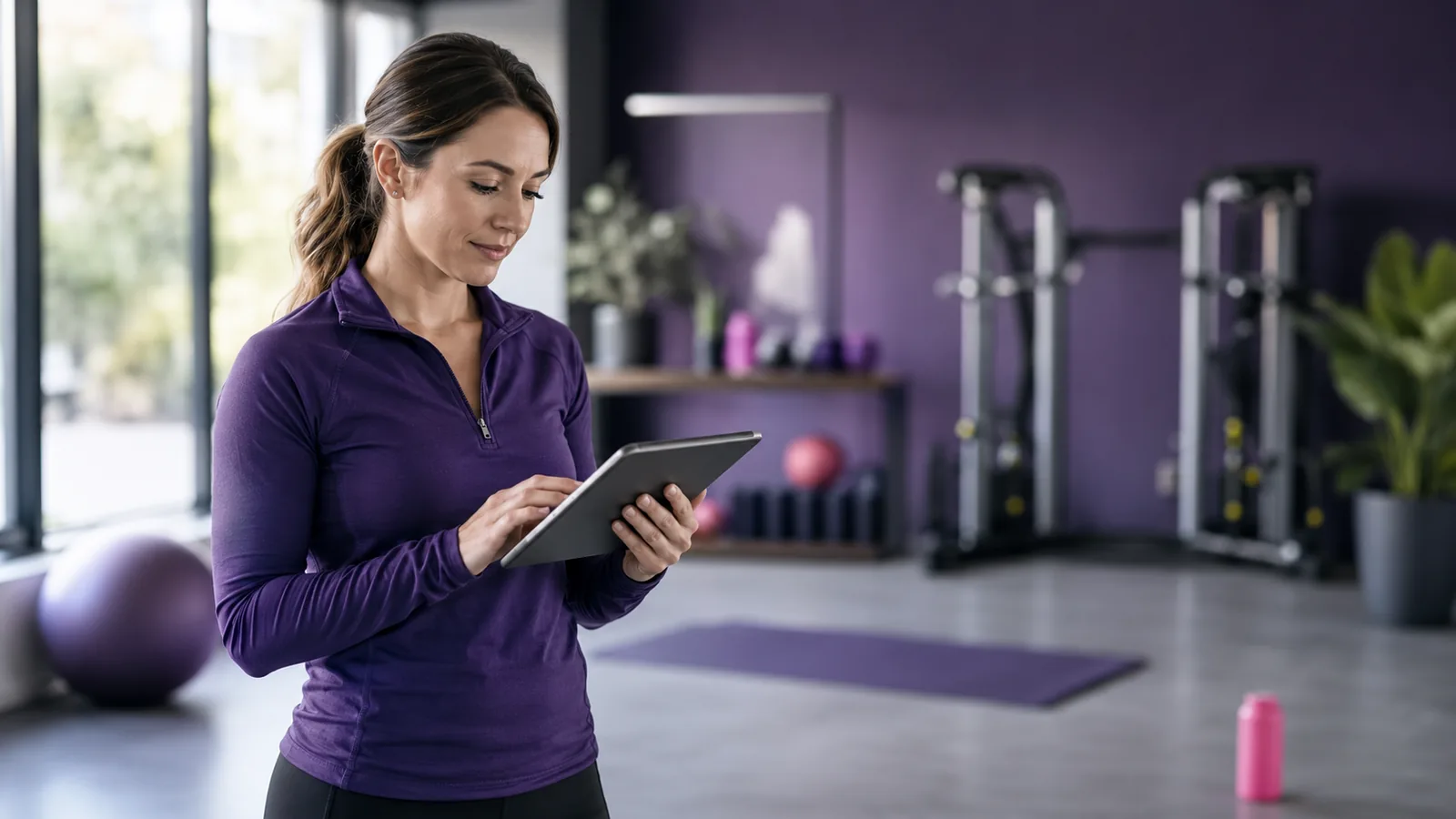 Kinesiologist reviewing previous assessment information before working with a client